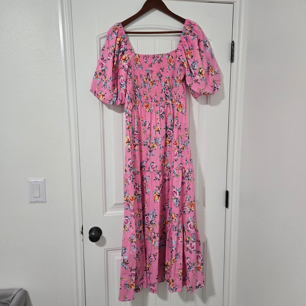 Buddy Love Posie‎ Puff Sleeve Maxi Dress in pink - Size Medium - Picture 7 of 9